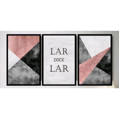 Quadro Decorativo Kit 03 Peças 20x30 Lar Doce Lar Para Sala Quarto Sem ...