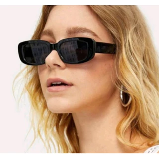Tons Ovais Vintage Designer De Marca Mulher Pequena Moldura Sol Retro Óculos Pretos Estéticos