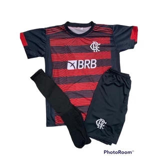 Conjunto infantil de time Flamengo uniforme