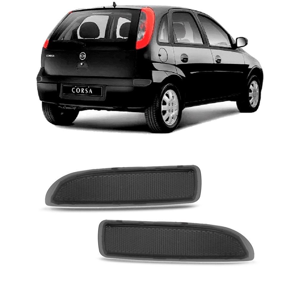Par Refletor Parachoque Corsa Hatch 2003 2004 2005 06 07 08 Fumê