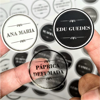 Kit 48 Adesivos Para Temperos Condimentos 3x3cm Organizadores De Potes Para Cozinha