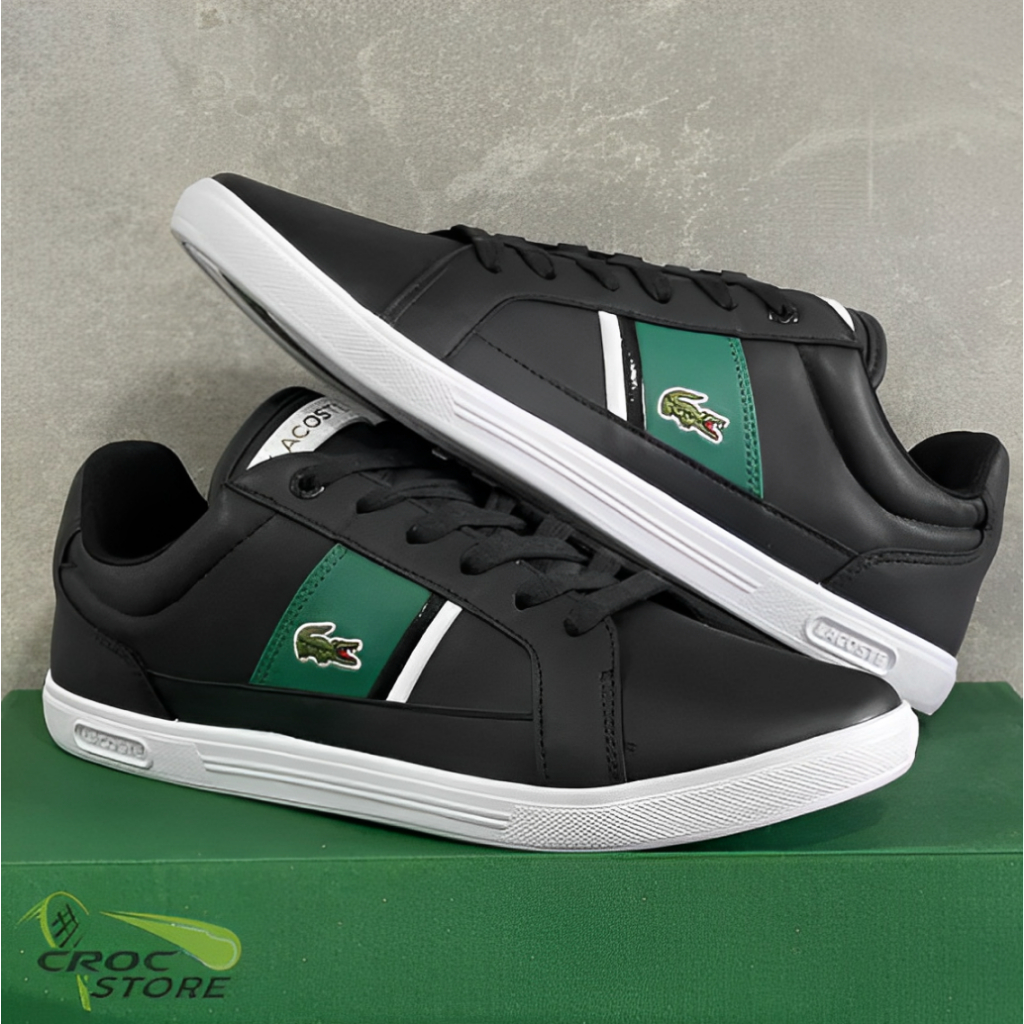 Sapatenis lacoste best sale preto couro