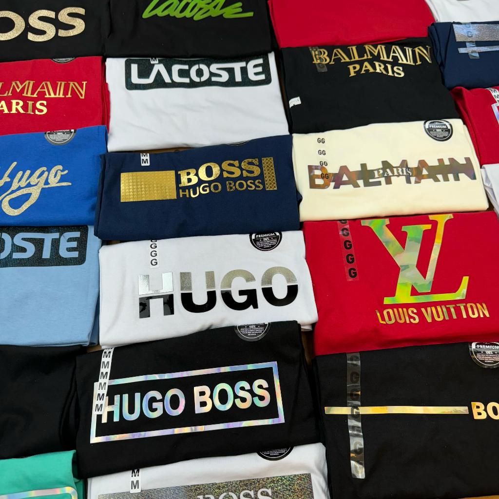 COLEÇÃO NOVA KIT COM 7 CAMISAS 30.1 ESTAMPAS VARIADAS .GRIFE FAMOSAS ...