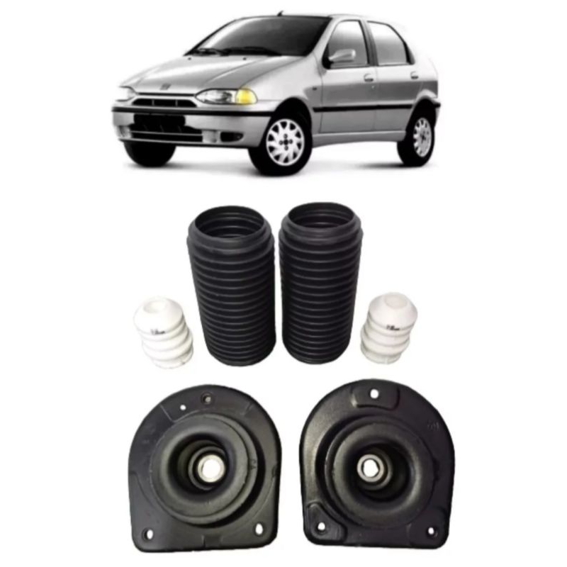 Kit Batente Coxim Amortecedor Dianteiro Palio Siena Strada Idea