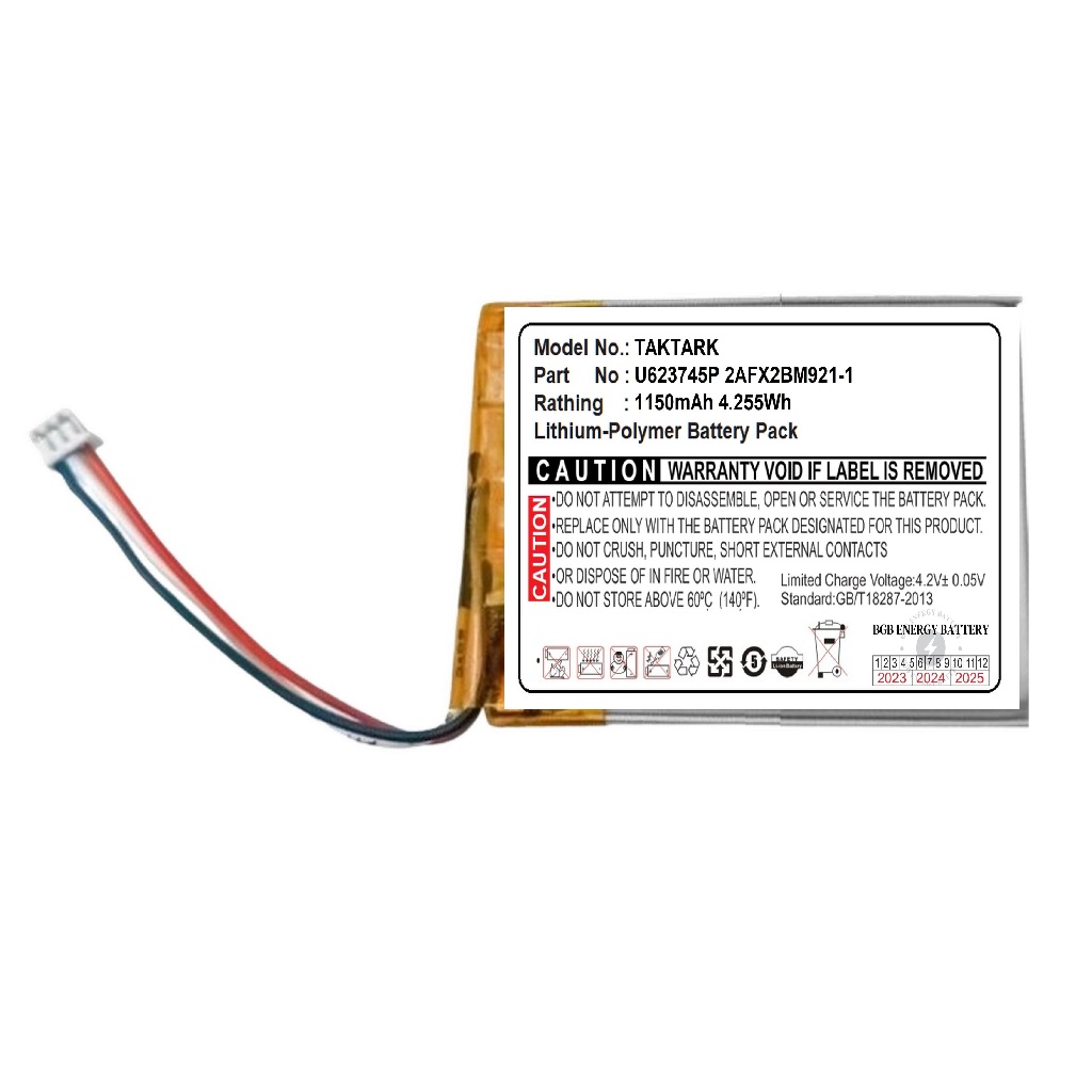 Bateria u623745p com conector 1150mah para baba eletronica BM918