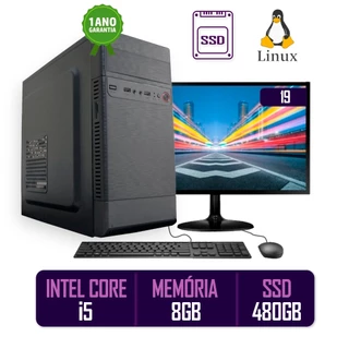 Computador Pc Cpu Completo Intel Core I5 8gb Ssd 480gb Monitor 19 Led Hdmi Kit Best Pc