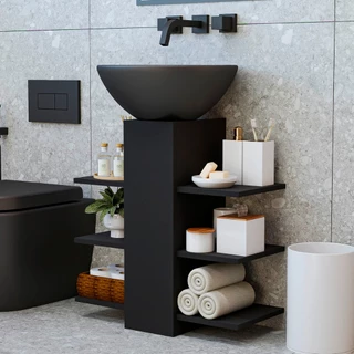 Coluna para Pia com Prateleiras, Lavanderia, Banheiro