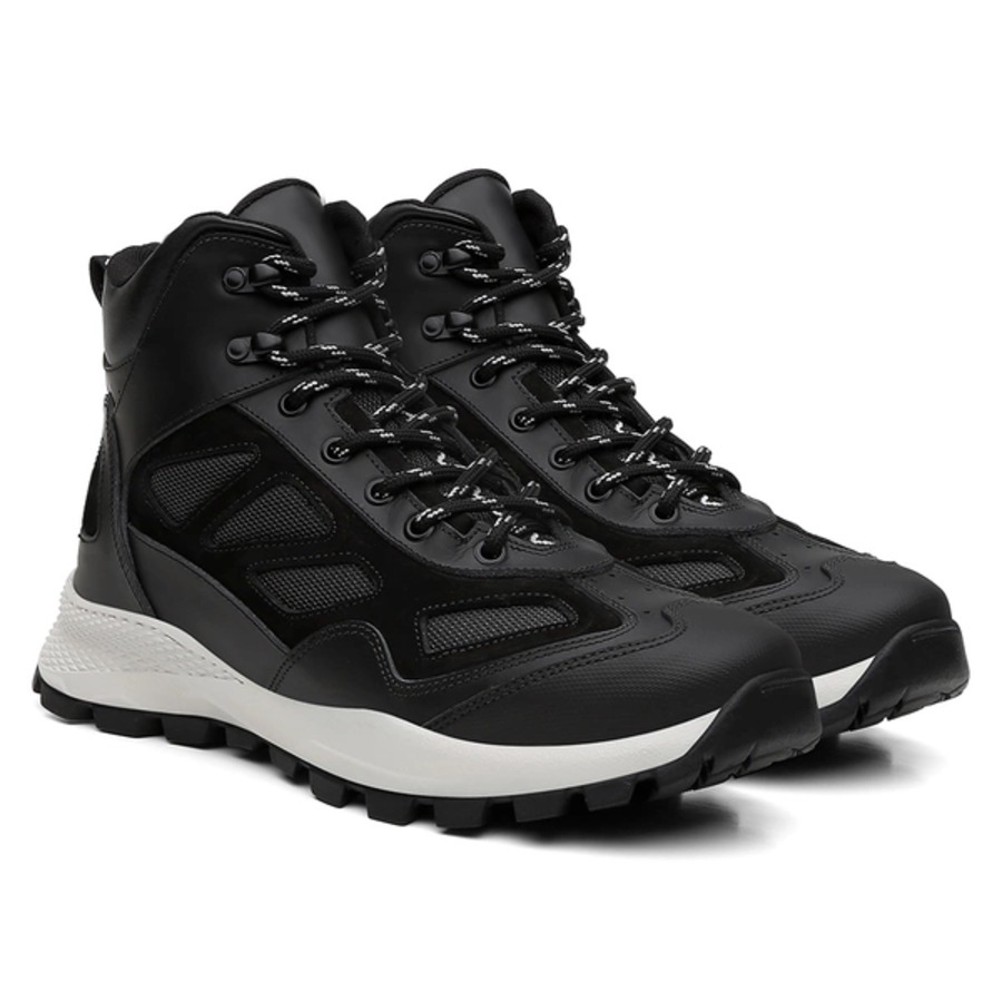 Bota 3026 Coturno Em Couro Legítimo Robusta Elegante - Preto