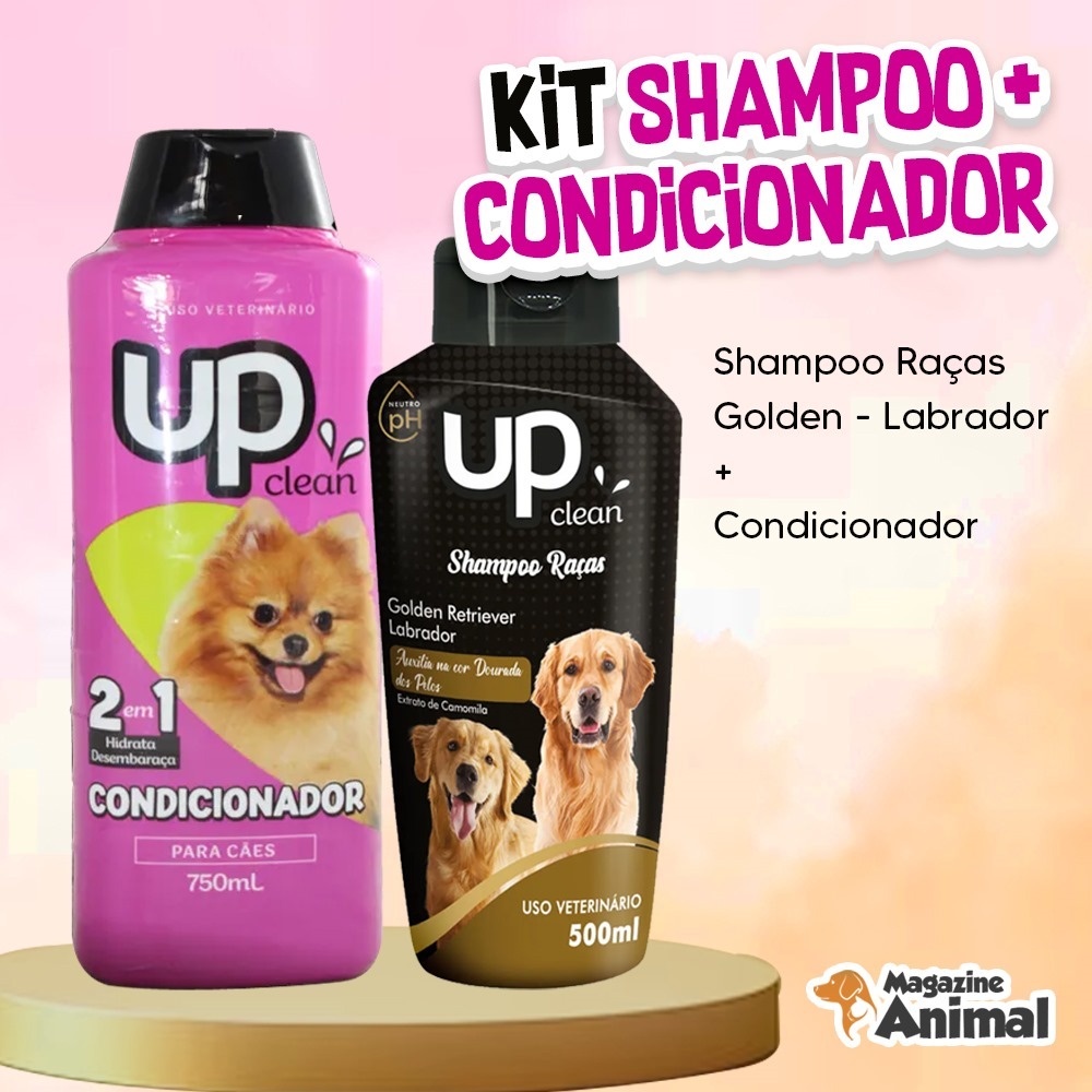 KIt Shampoo para Cachorro Raças Golden - Labrador 500ml + Condicionador ...