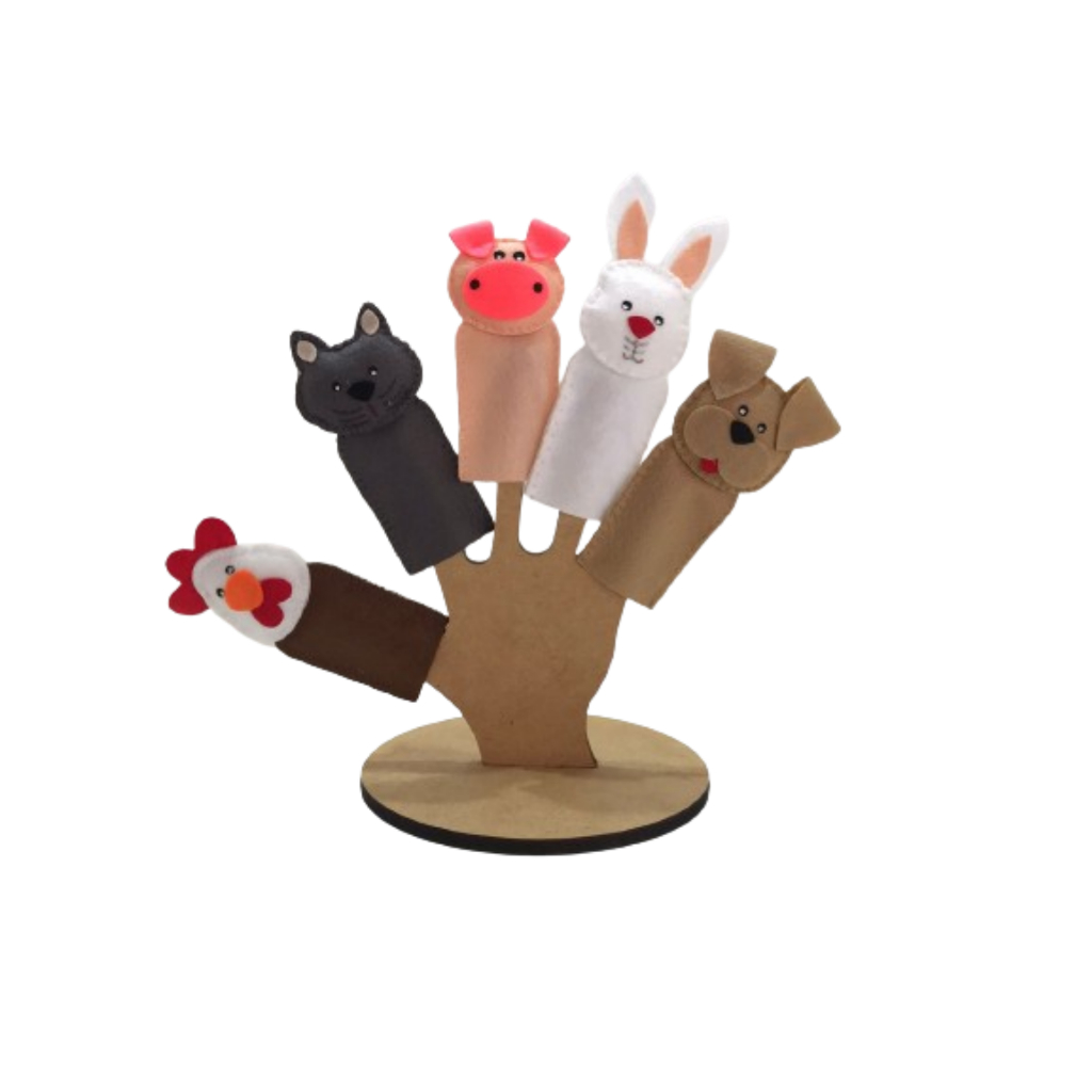 Dedoches Fazendinha Em Feltro - Kit Com 5 Personagens