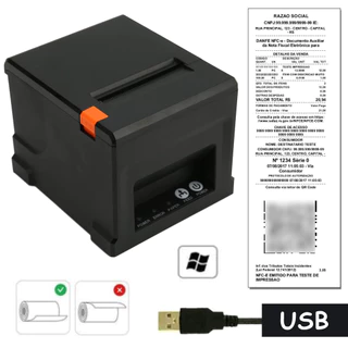 Impressora Térmica 80mm Guilhotina Corte Automático Usb Impressão de Cupom Não Fiscal e Etiquetas Adesivas