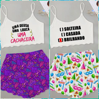 pijama carnaval curtir roupa de dormir baby-doll feminino