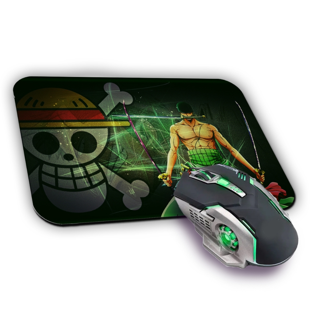 Mousepad Zoro One Piece 22x18cm Premium Anime Gamer Antiderrapante