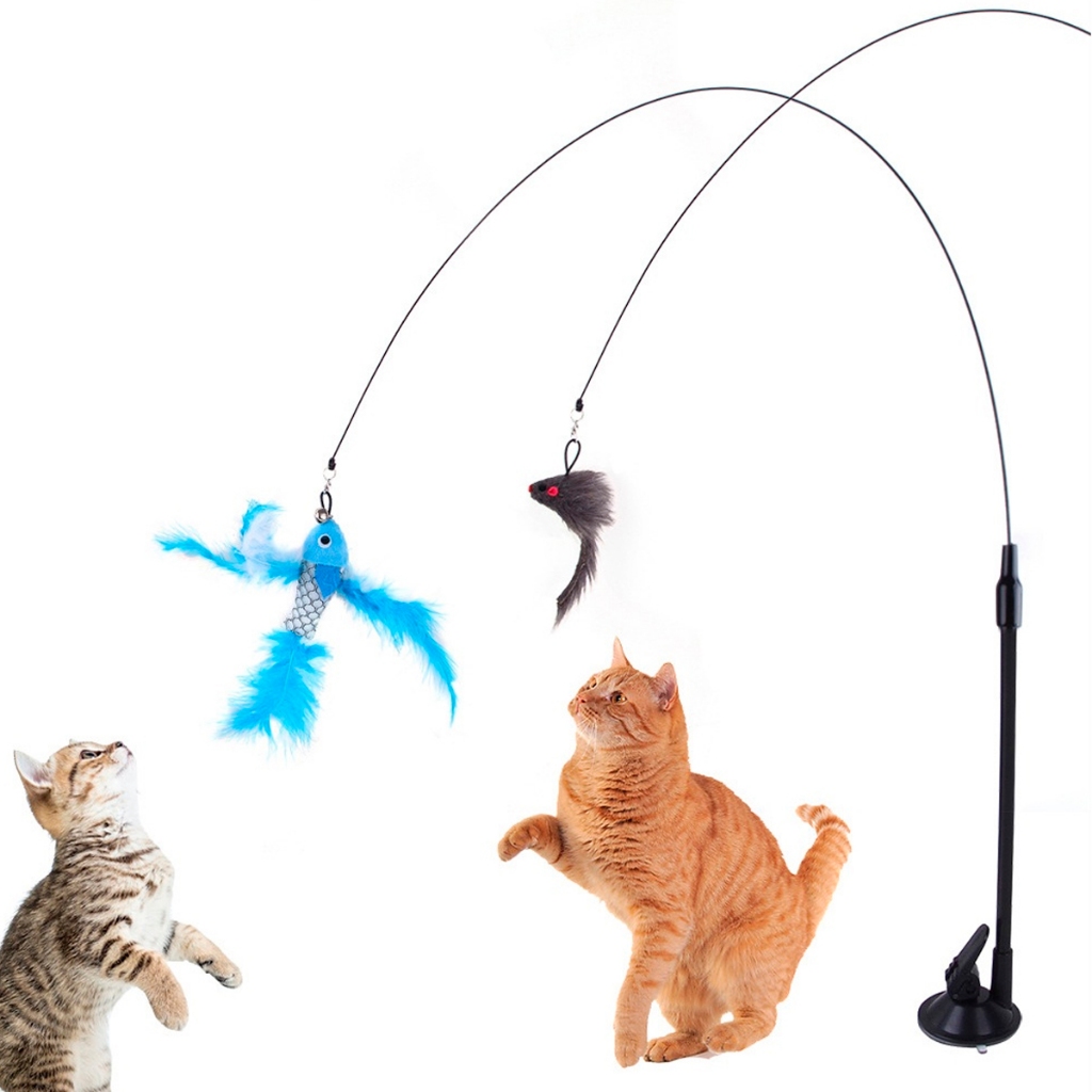 Brinquedo Interativo Simulador de Pássaro- Varinha para provocar e estimular gato