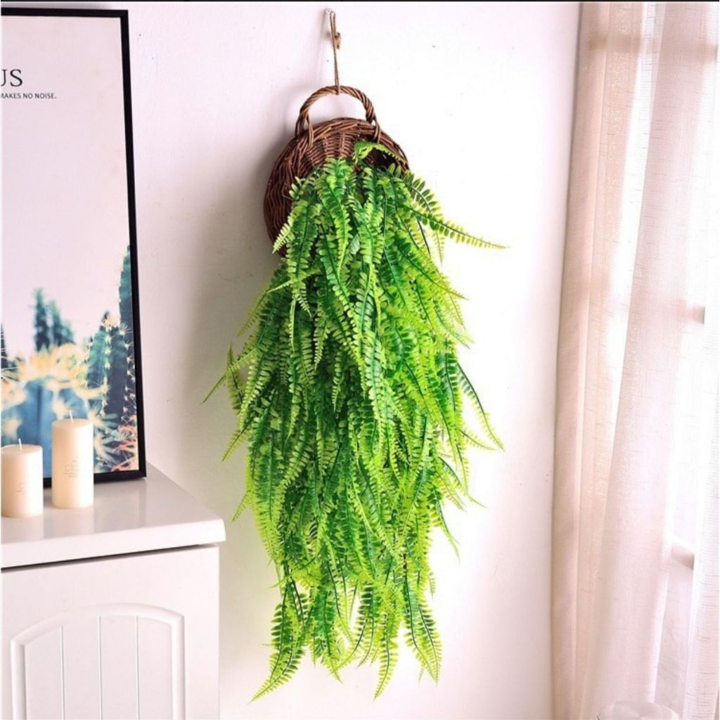 Planta Samambaia 75cm Caída Pendente Artificial Toque Real