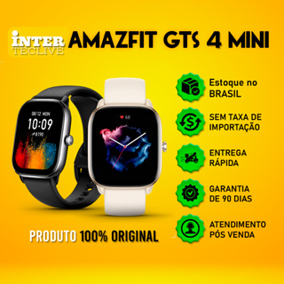 Smartwatch Amazfit GTS 4 Mini Tela AMOLED 1.65" Monitor Cardíaco Design Compacto Original Com NF