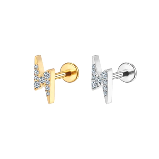 Piercing Helix Tragus Conch Nariz Boca-Medusa Labret Aço Cirúrgico Raio Zircônia