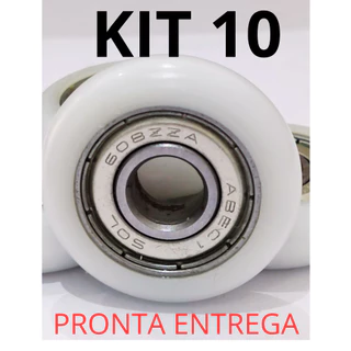 OFERTA! KIT 10 ROLDANAS PARA BOX BANHEIRO VIDRO JANELAS E PORTAS DE VIDRO COM ROLAMENTO 608 ZZ