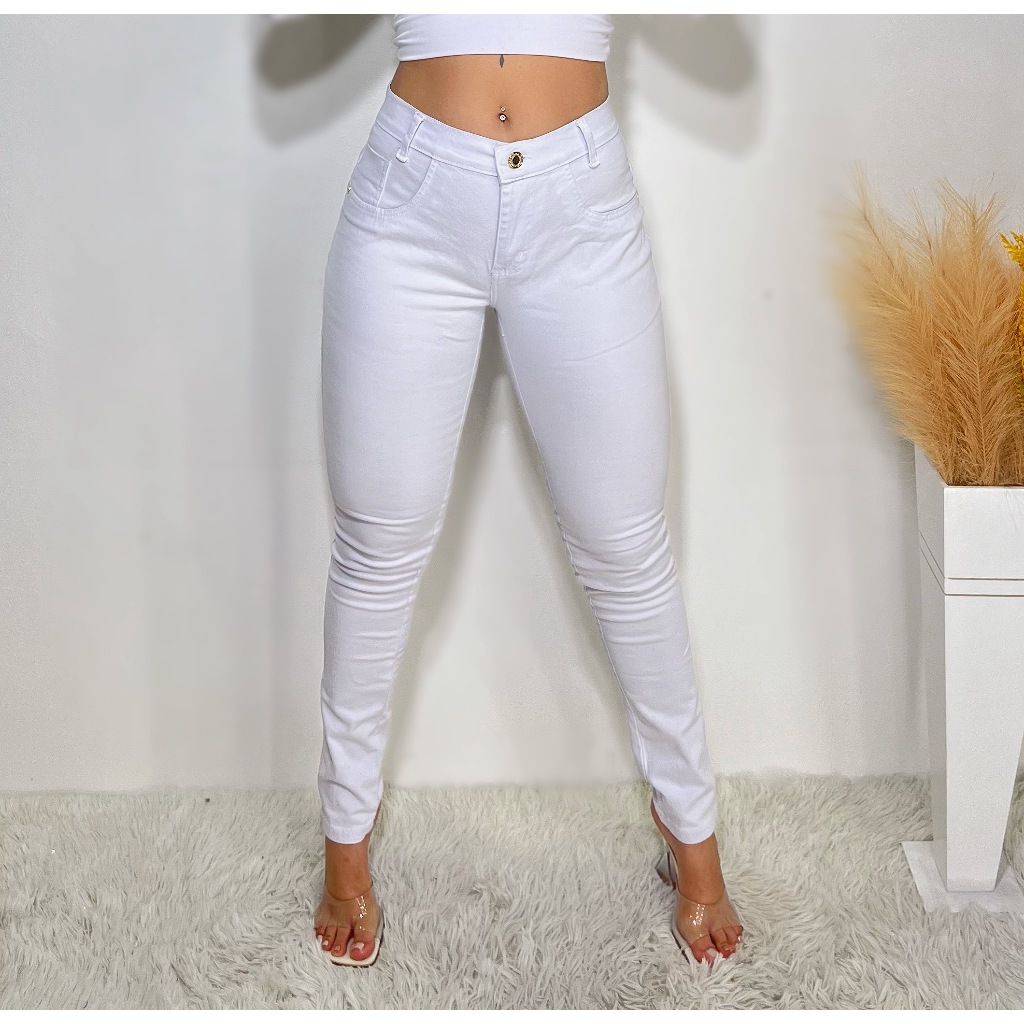 Calça jeans branca store barata