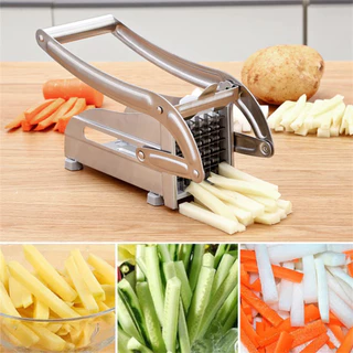 Cortador Batata Palito Fatiador Legumes Fritas Inox Manual Verduras Frutas Fatiador Portátil Profissional Cozinha Lanchonete Restaurante Bar Multifuncional