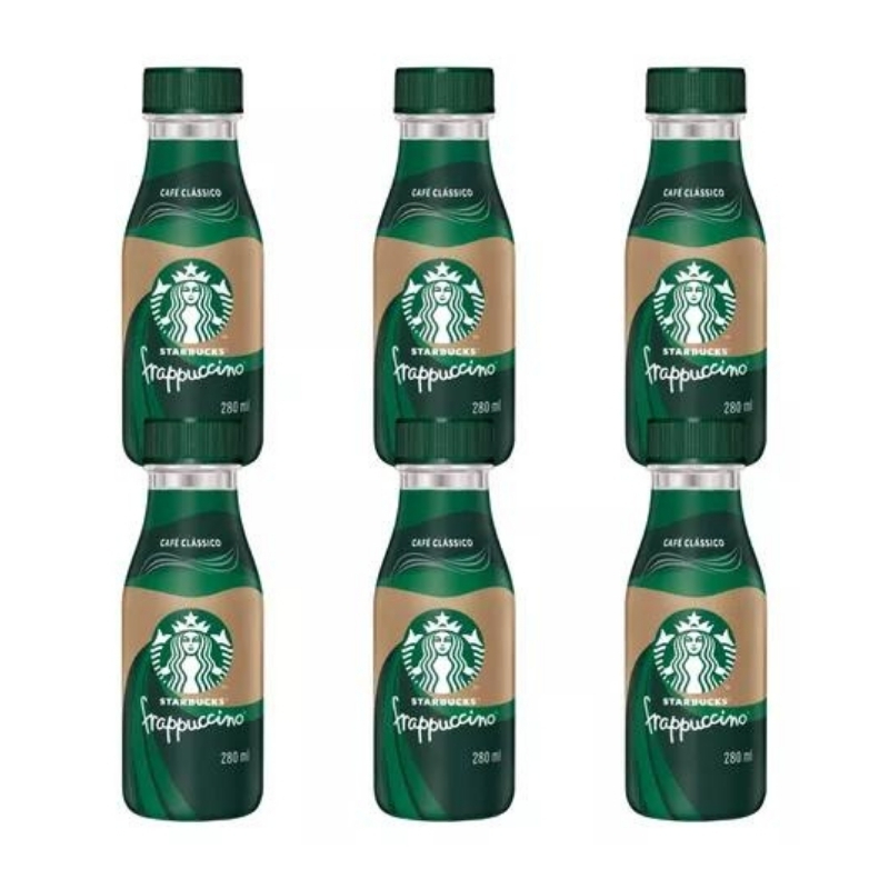 Kit 6 Bebidas Láctea Starbucks Frappuccino Café 280ml