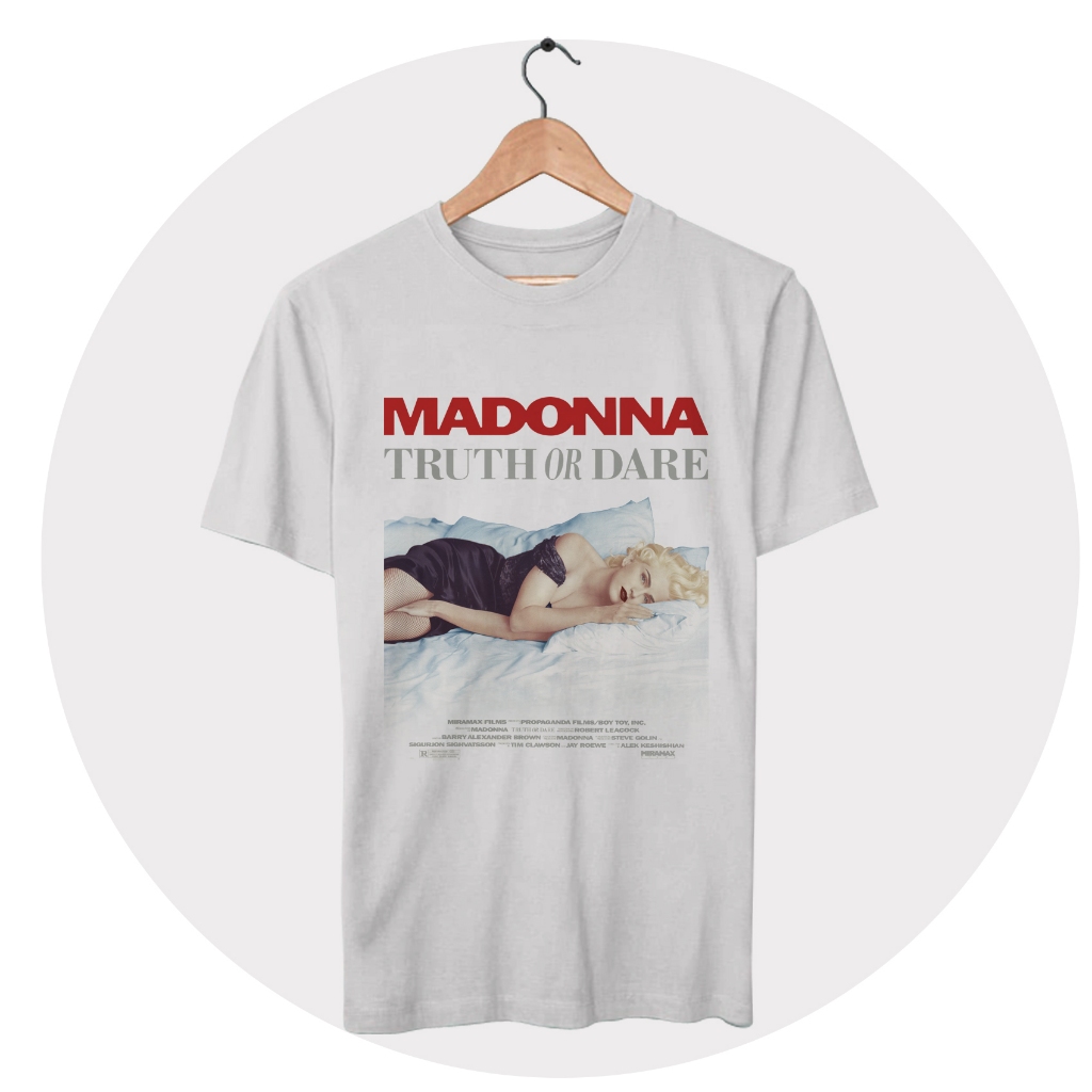 Camiseta Madonna Truth Or Dare Na Cama Com Madonna | Shopee Brasil