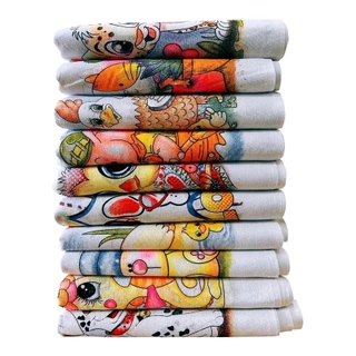 10 Pano De Prato Estampado Bainha Kit Com 10 Peças