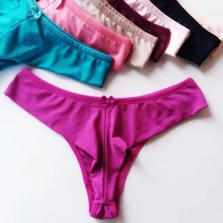 Kit 5 Calcinhas Feminina Adulto Calcinha Microfibra Fio Duplo