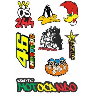 Cartela 18 de Adesivos Tuning Individual Stickers Moto Carro Bike (OS ...
