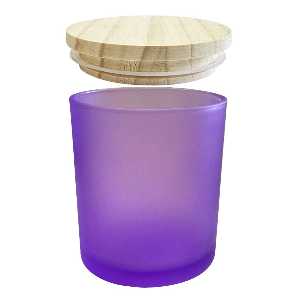 Copo Para Velas Vidro Com Tampa Madeira ( 1 Uni )