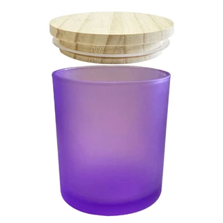 Copo Para Velas Vidro Com Tampa Madeira ( 1 Uni )