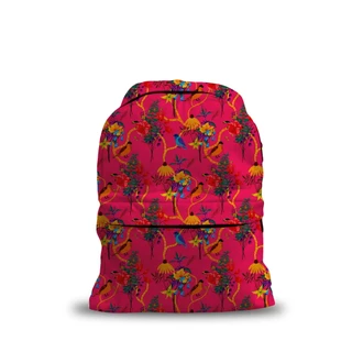 Mochila Feminina Notebook Casual Estampada Floral vermelha