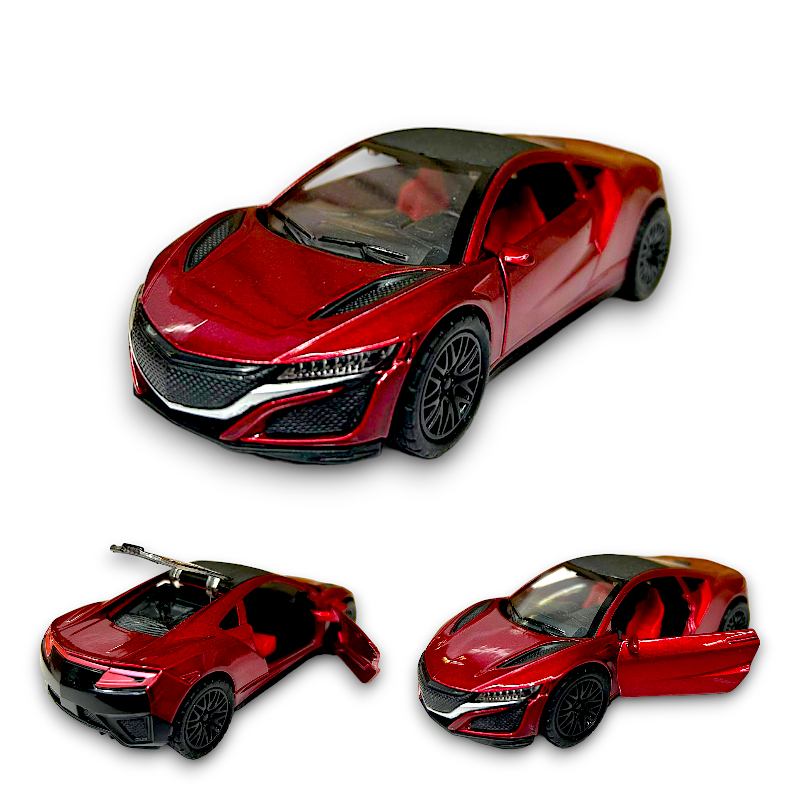 Carrinho Miniatura de Ferro Honda NSX Toyota Supra Abre Portas