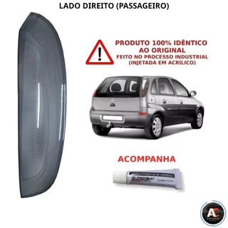 Lente Lanterna Traseira Corsa Hatch 2002 2003 2004 2005 2006 a 2012 L Direito (Passageiro) Com Cola