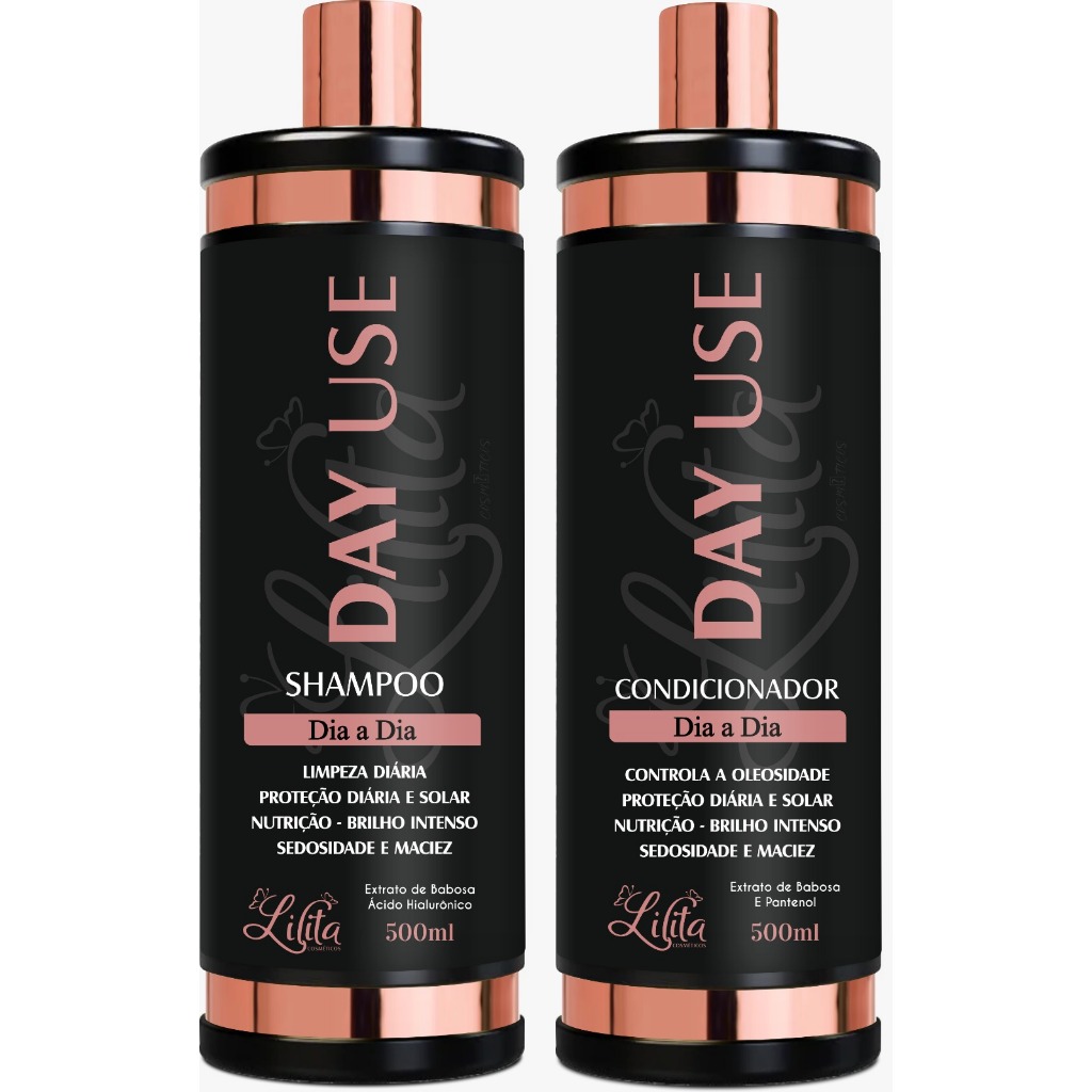 Kit Shampoo + Condicionador 500 ml Uso diário Para Cabelos Lisos e ...