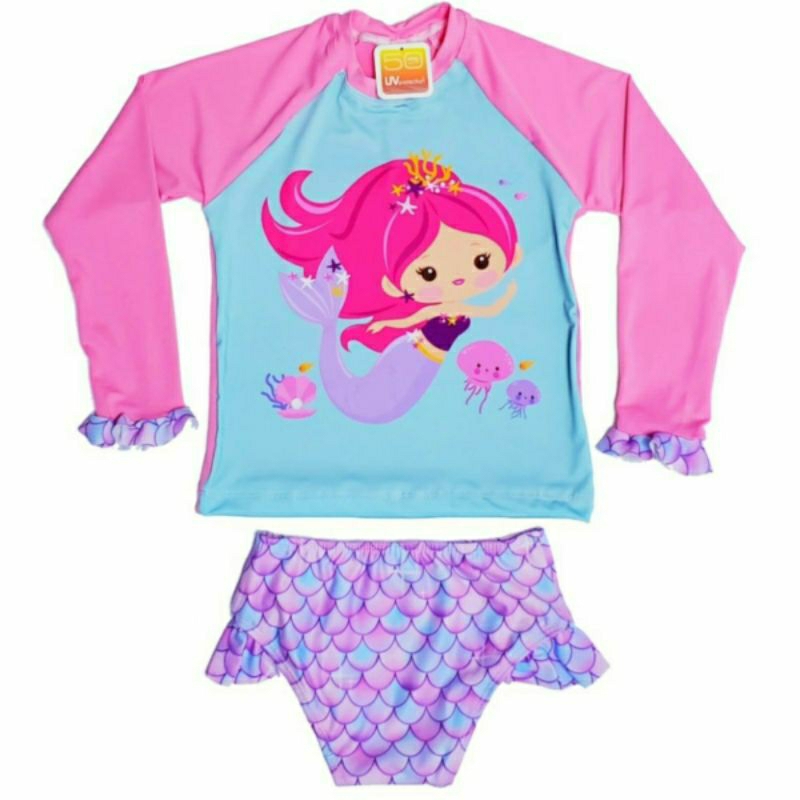 Conjunto infantil de praia para meninas,