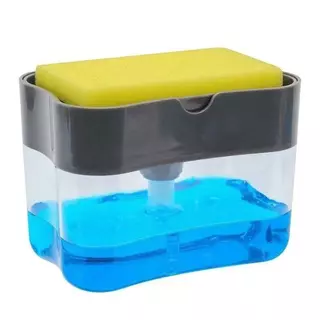 Dispensador Para Detergente Sabao 2x1 Detergente Suporte Porta Bucha Esponja