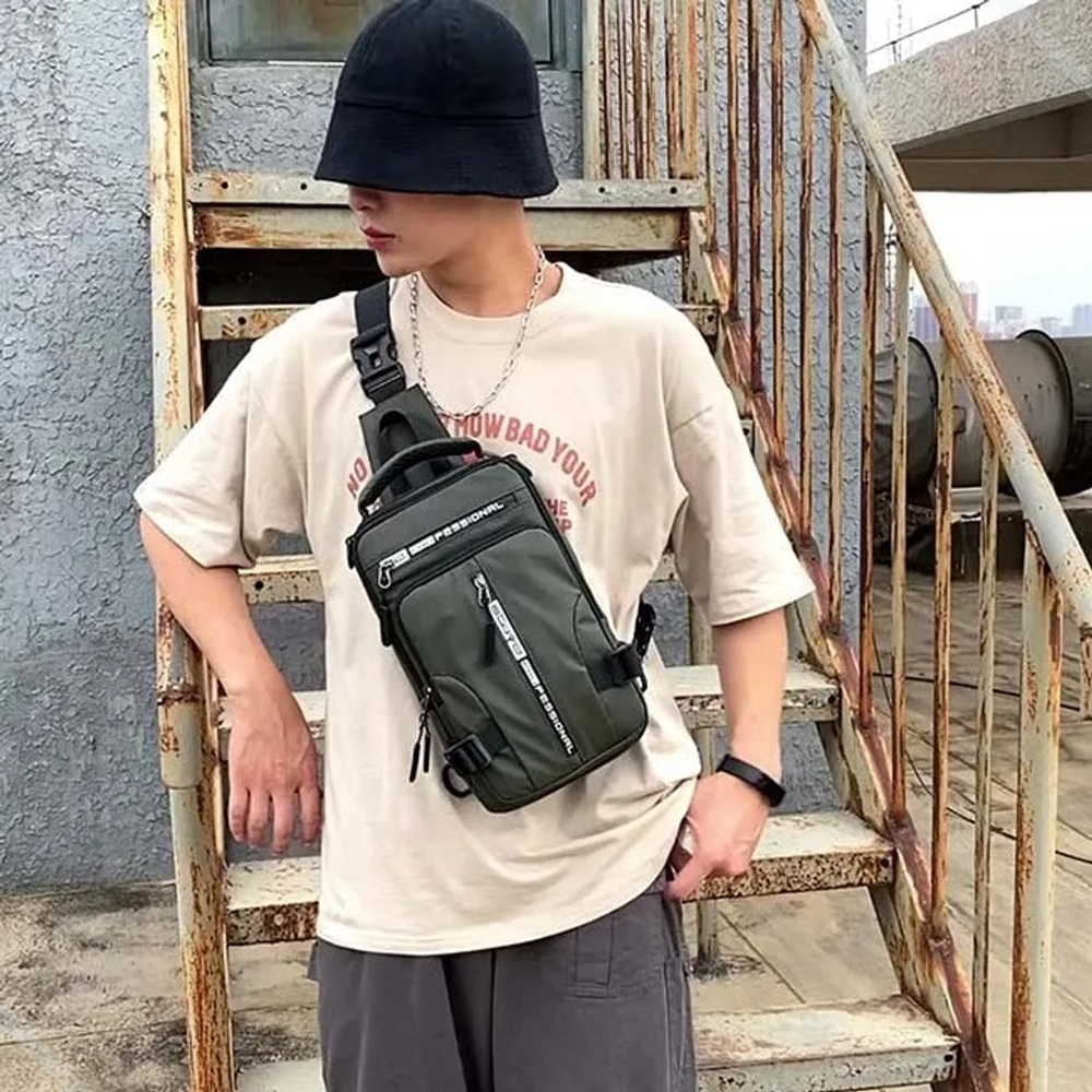 Mochila Bolsa Tiracolo Sling Multifunções homens Impermeável