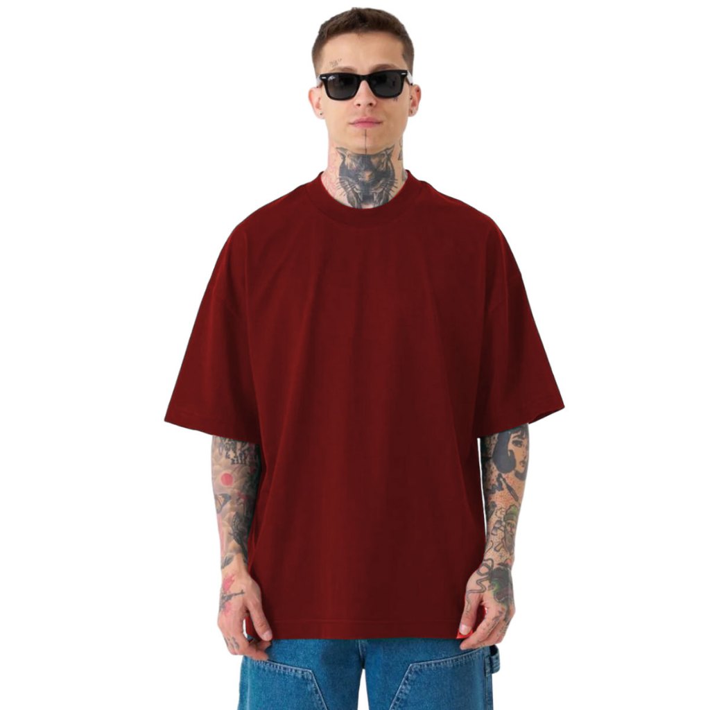 Camiseta Oversized Masculina Premium 100% Algodão Gola Grossa 2x1 ...