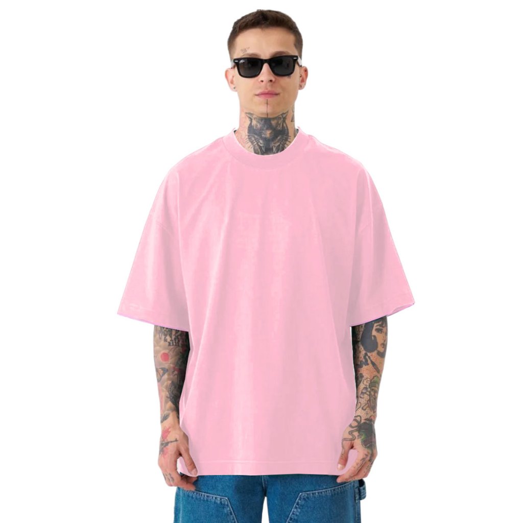 Camiseta Oversized Masculina Premium 100% Algodão Gola Grossa 2x1 ...