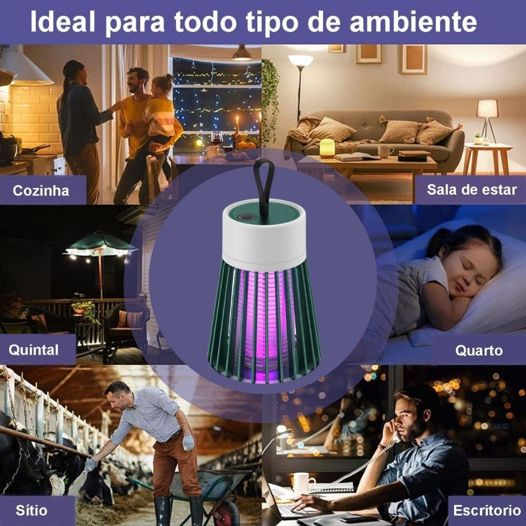 Lâmpada Elétrica Mata-Mosquitos Com Luz UV Usb Recarregável Armadilha Para  Insetos | Shopee Brasil