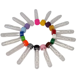 50 Tubete para lembrancinhas de 13 cm Bolha de sabão (COM HASTE DE SABÃO)