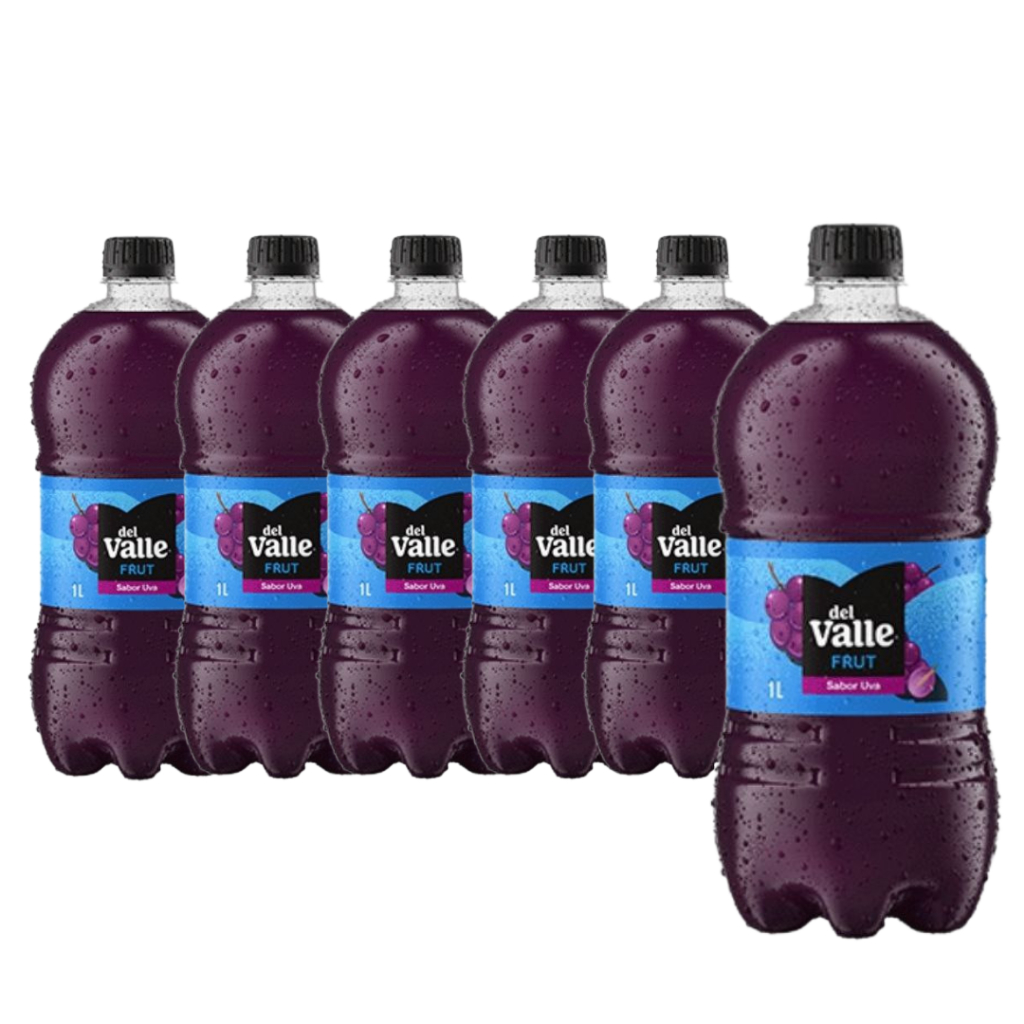 Suco UVA Del Valle Frut Garrafa 1 litro Fardo com 6UN