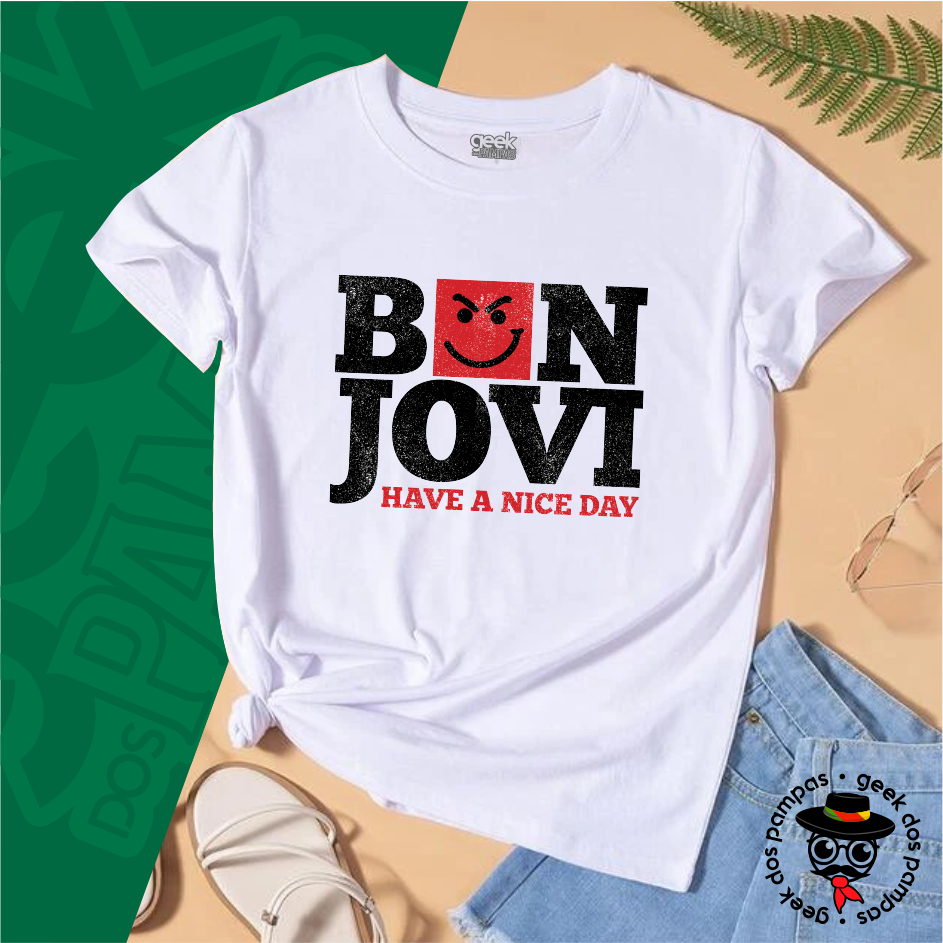 Camiseta Have a Nice Day Bon Jovi Banda de Rock | Shopee Brasil