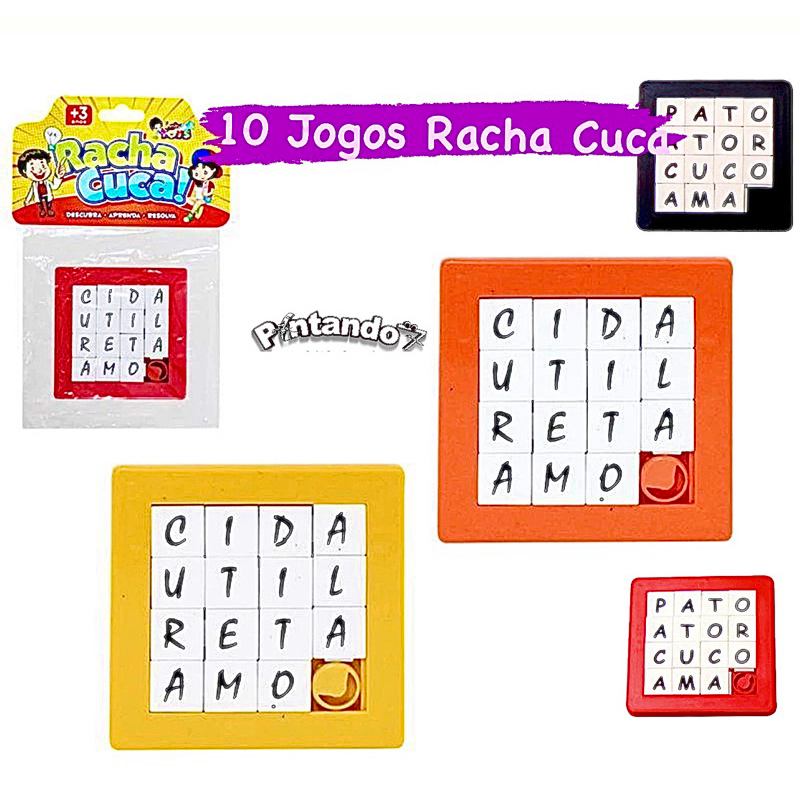 Kit 10 Jogos Racha Cuca Letras Quebra Cabeça Brinquedo Divertido ...