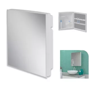 Armario Banheiro Branco Plastico com Espelho 35,5X30,5X9,4cm A41 - Astra
