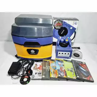 41- GAMECUBE INDIGO AMERICANO COM RACK OFICIAL NINTENDO