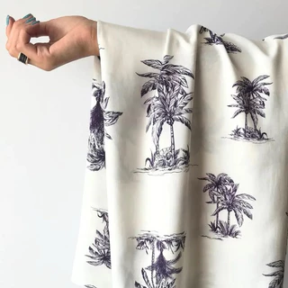 Palmeira - 100% Viscose - Tecido Estampado Digital