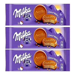 3 Biscoito Milka Choco Wafer Coberta E Com Recheio De Chocolate