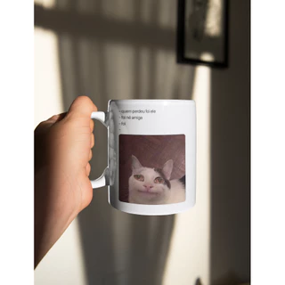 Caneca Gato Engraçado Meme Personalizada Cat Quem Perdeu Foi Ele